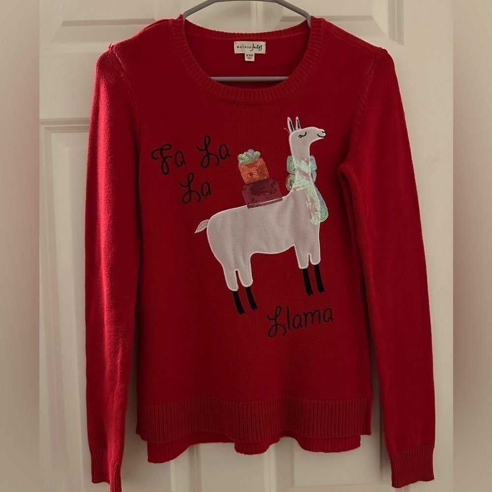 Maison jules ugly Christmas sweater Fa La La Llama red XXS 00